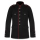 Black Military Jacket with Red Lining