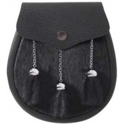 Semi Dress Leather Sporran with Chain Belt
