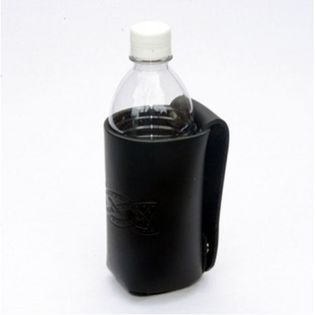 Black leather Water Bottle Holder