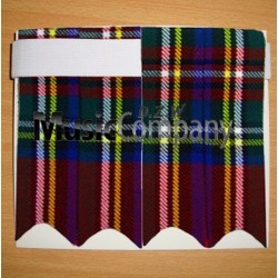Black Stewart Tartan Scottish/Highland Kilt Sock Flashes