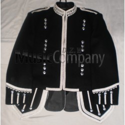 Black Scottish Military Pipe Band Doublet Tunic Jacket