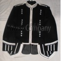 Black Scottish Military Pipe Band Doublet Tunic Jacket