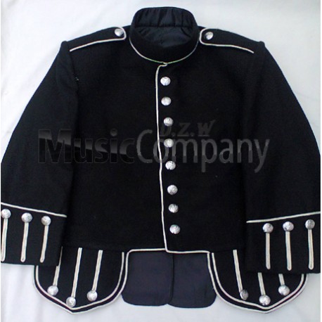 Black Military Style Doublet Tunic Jacket