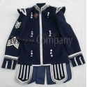 Navy Blue Drummer Military Doublet Tunic Jacket