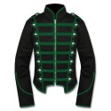 Black Green Military Marching Band Drummer Jacket