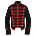 Black Red Military Marching Band Drummer Jacket