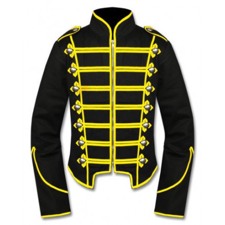 Black Yellow Military Marching Band Drummer Jacket