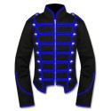 Black Blue Military Marching Band Drummer Jacket