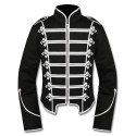 Black White Military Marching Band Drummer Jacket