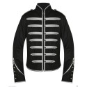 Black Silver Military Marching Band Drummer Jacket