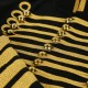 Black Gold Hussar Parade Gothic Jacket Military Drummer Steampunk