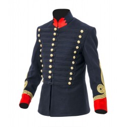Navy Blue and Red British Military Hussar Jacket