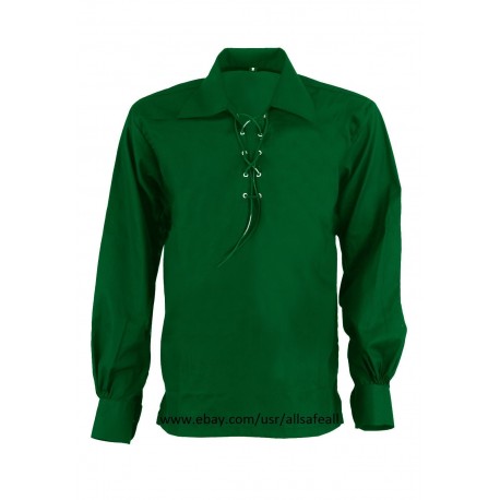 Green Scottish Ghilie Jacobite Kilt Shirt