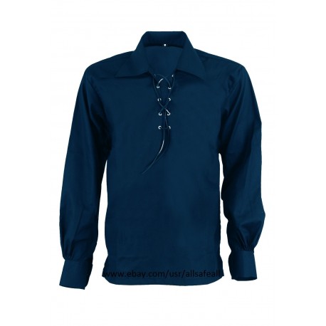 Blue Scottish Ghilie Jacobite Kilt Shirt