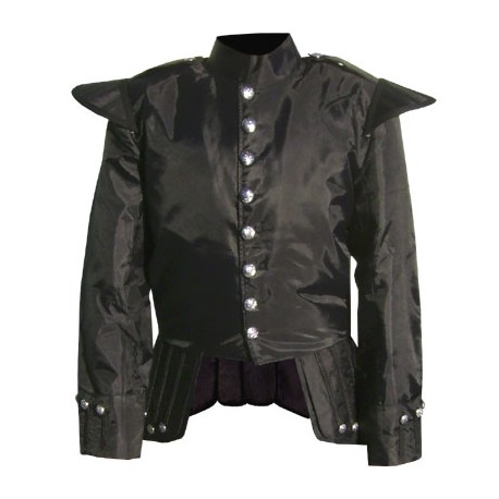Nylon Black Leather Doublet kilt tunic Jacket