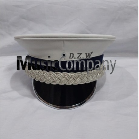 White Marching Band Peak Hat