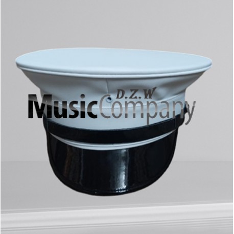 White Marching Band Peak Hat