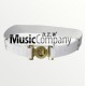 White Gloss PVC Parade Belt with Tongue & Loop