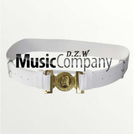 White Gloss PVC Parade Belt with Tongue & Loop