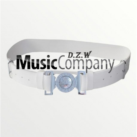 White Gloss PVC Parade Belt with Tongue & Loop