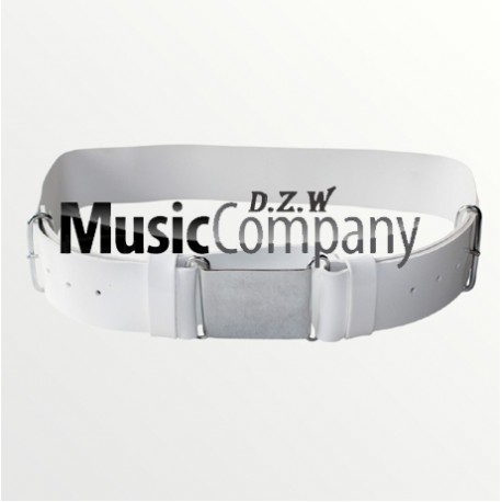 White Matt PVC Parade Belt with Chrome Buckle