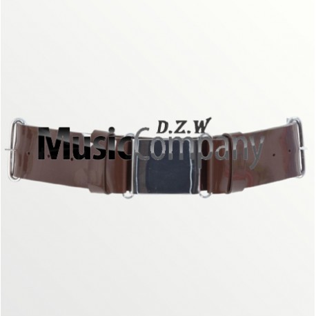 Brown Matt PVC Parade Belt with Chrome Buckle