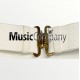 White Corlene Parade Belt With Brass Buckles