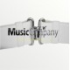 White Corlene Parade Belt With Chrome Buckles