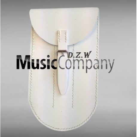 Irish D Flute Pouch White Leather