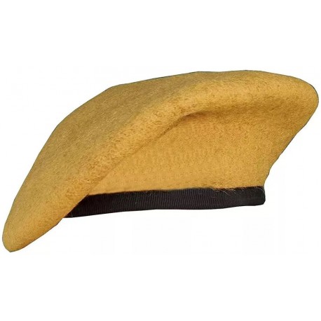 Khaki Military Berets Hat with Leather band