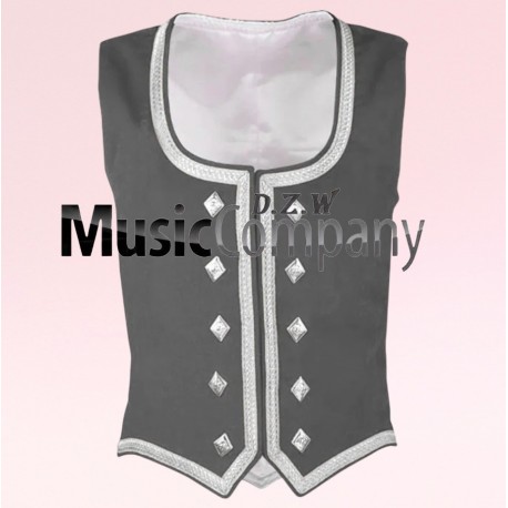Gray Velvet Highland Dance Waistcoat/Vest