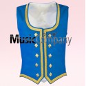 Light Blue Velvet Highland Dance Waistcoat/Vest