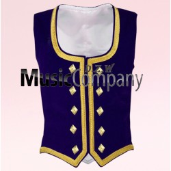 Navy Blue Velvet Highland Dance Waistcoat/Vest