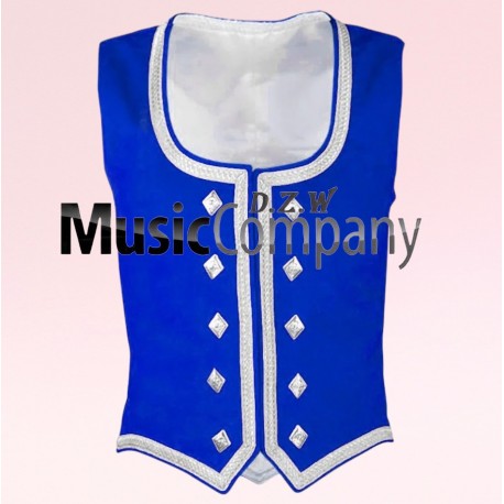 Royal Blue Velvet Highland Dance Waistcoat/Vest