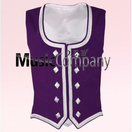 Purple Velvet Highland Dance Waistcoat/Vest