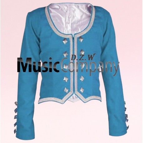 Light Blue Velvet Highland Dance Jacket