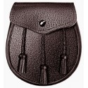 Traditional Brown Leather Sporran with Chain Belt - Scottish Kilt Sporran