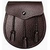 Traditional Brown Leather Sporran with Chain Belt - Scottish Kilt Sporran