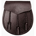 Traditional Brown Leather Sporran with Chain Belt - Scottish Kilt Sporran