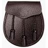 Traditional Brown Leather Sporran with Chain Belt - Scottish Kilt Sporran