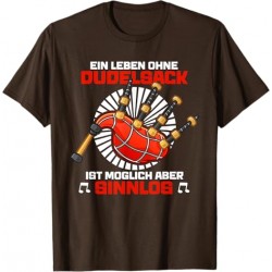 Bagpipe Scottish Folk Music Brown T-Shirt