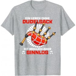 Bagpipe Scottish Folk Music Heather Grey T-Shirt