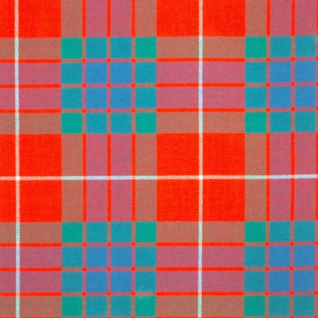 Fraser Red Ancient 100% Pure New Wool Tartan Fabric