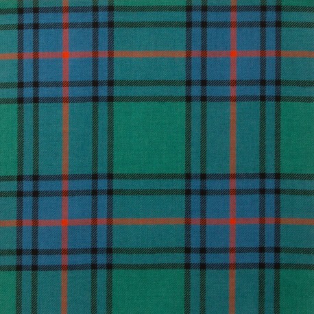 Shaw Green Ancient 100% Pure New Wool Tartan Fabric