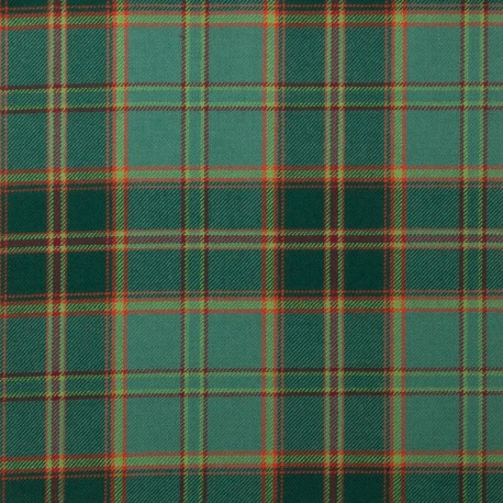 All Ireland Green Irish 100% Pure New Wool Tartan Fabric