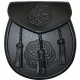 Black Embossed Leather Sporran with Chain belt