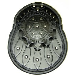 Plain Black Leather Sporran with Chain belt