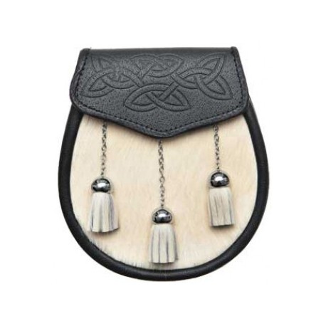 Semi Dress Leather Sporran with Chain Belt