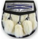 Scottish Cantle Semi Dress Leather Sporran with Chain Belt