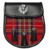 Royal Stewart Semi Dress Leather Sporran with Chain Belt